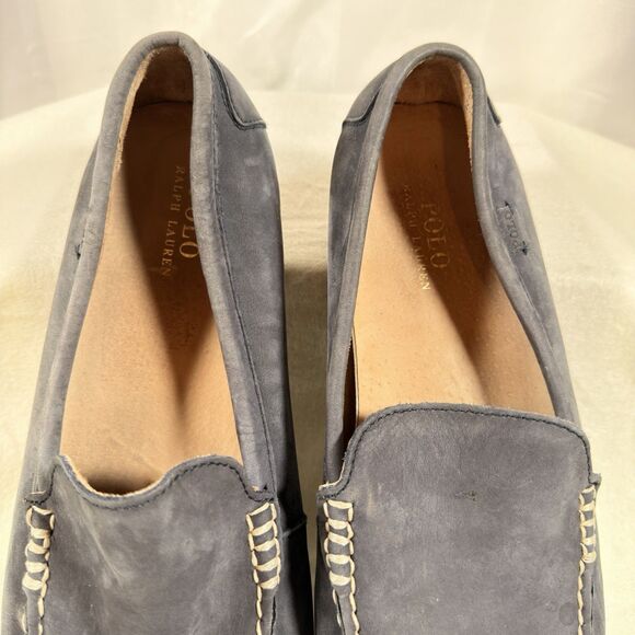Polo Ralph Lauren Woodley Driver Loafer Mens 14 Gray Suede Moccasin Shoe Slip On - Picture 3 of 10